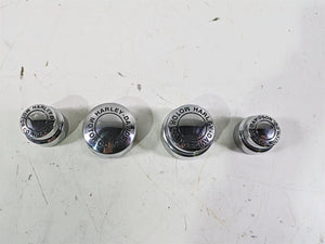 2003 Harley Dyna FXDL Low Rider 100TH Front Rear Chrome Axle Nut Cover Set | Mototech271
