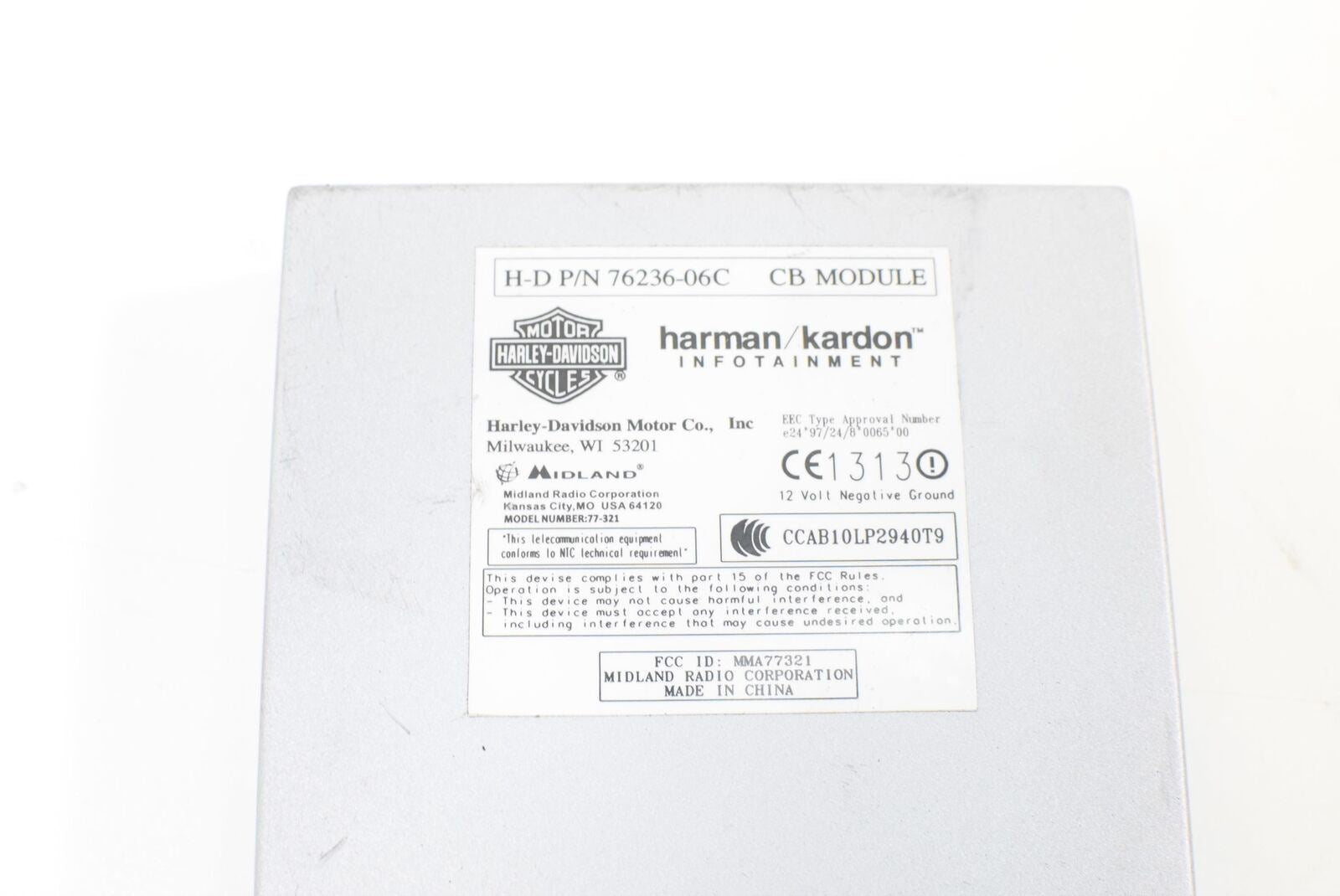 2013 Harley Touring FLTRU Road Glide Ultra Harman Kardon Cb Module 76236-06C {{ shop.shopifyCountryName }} - Mototech271