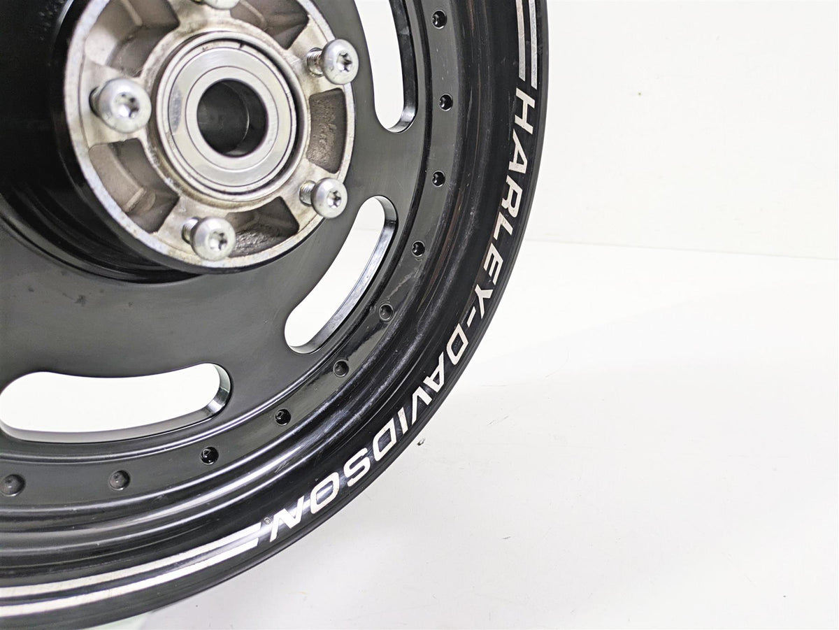 2014 Harley FXDF Dyna Fat Bob Front Wheel Rim 16x3 Black Straight 43300254 {{ shop.shopifyCountryName }} - Mototech271