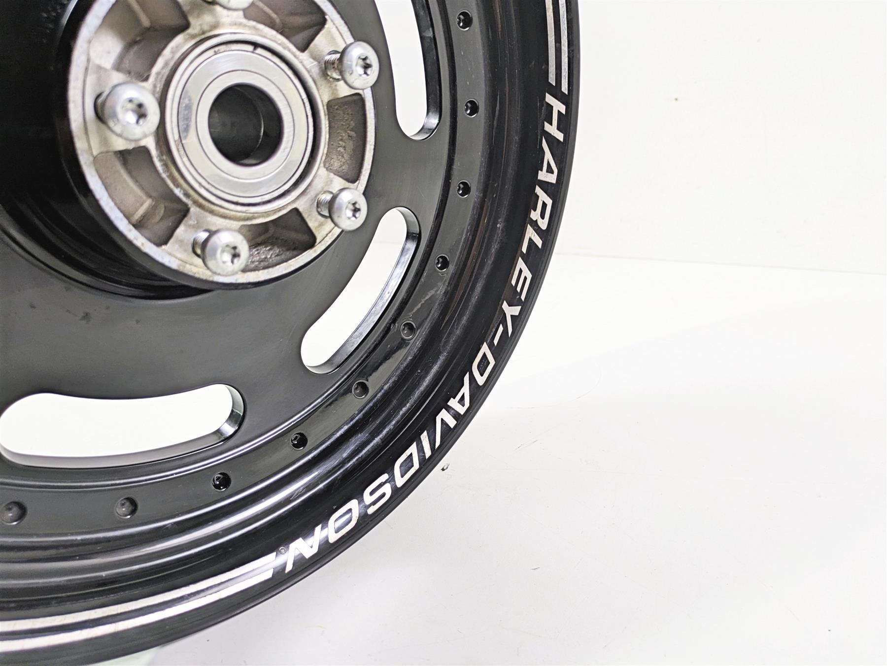 2014 Harley FXDF Dyna Fat Bob Front Wheel Rim 16x3 Black Straight 43300254 {{ shop.shopifyCountryName }} - Mototech271