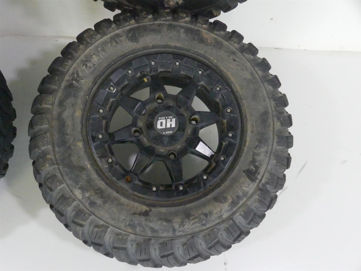 STI HD5 Beadlock Wheel 14x7 + Gbc Kanati Mongrel 28x10-R14 Tire Set 14HB523 {{ shop.shopifyCountryName }} - Mototech271