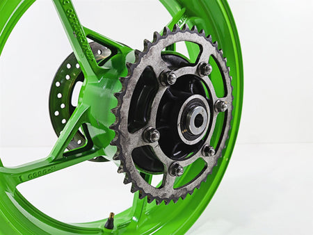 2024 Kawasaki EX500 Ninja 40th An. Strght Green Rear Wheel Rim 17x4 41073-0753 {{ shop.shopifyCountryName }} - Mototech271