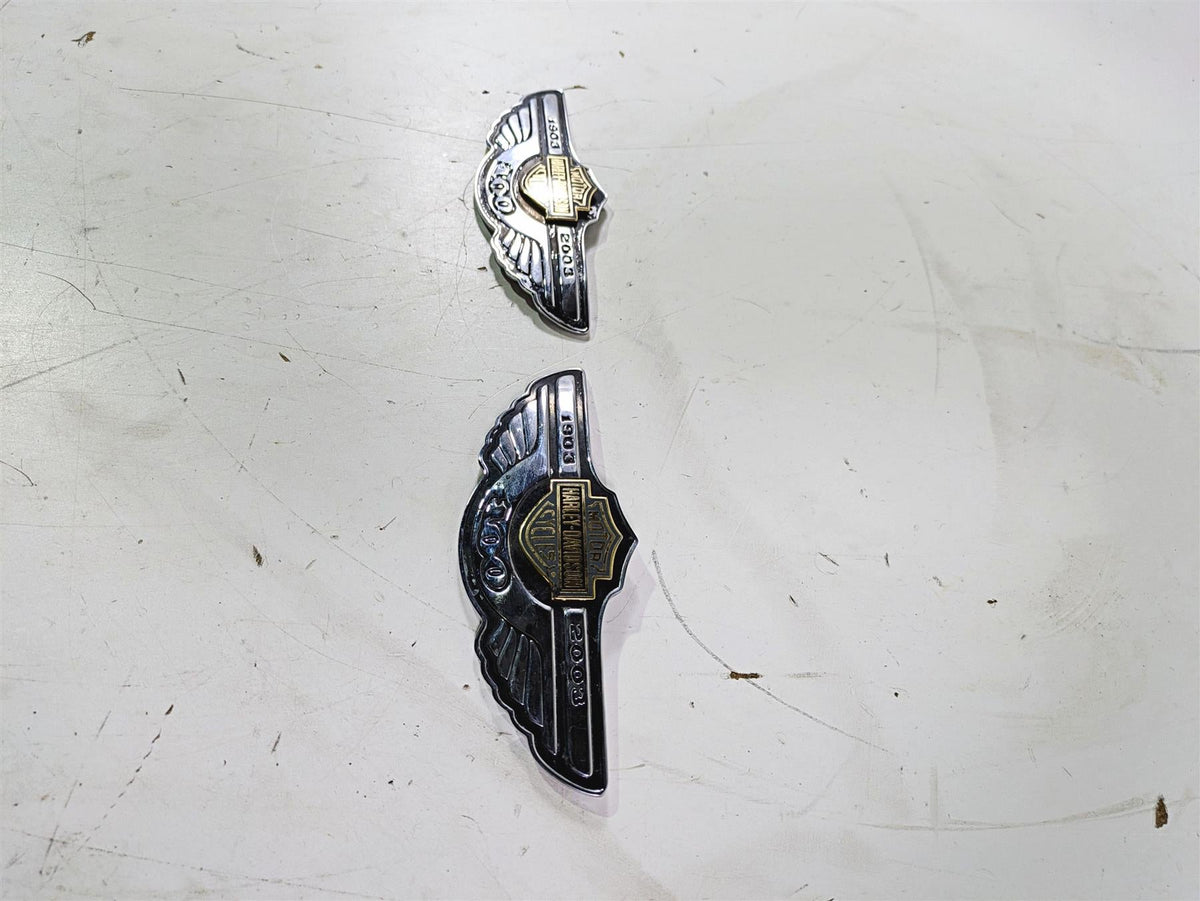 2003 Harley Softail FXSTDI Deuce 100th Fuel Tank Emblem Set 62236-03 62237-03 {{ shop.shopifyCountryName }} - Mototech271