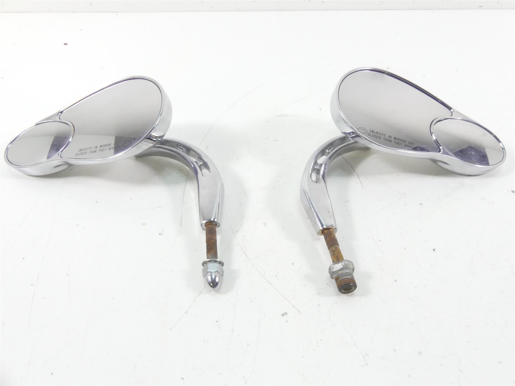 2008 Harley FXCWC Softail Rocker C Split Chrome Rear View Mirrors 91845-03B