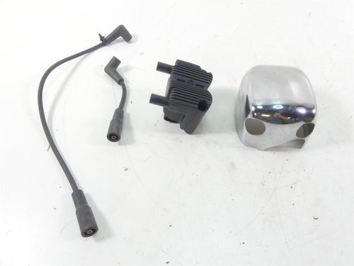 2002 Harley Softail FXSTDI Deuce Ignition Coil Wires Plugs + Cover 31743-01 | Mototech271