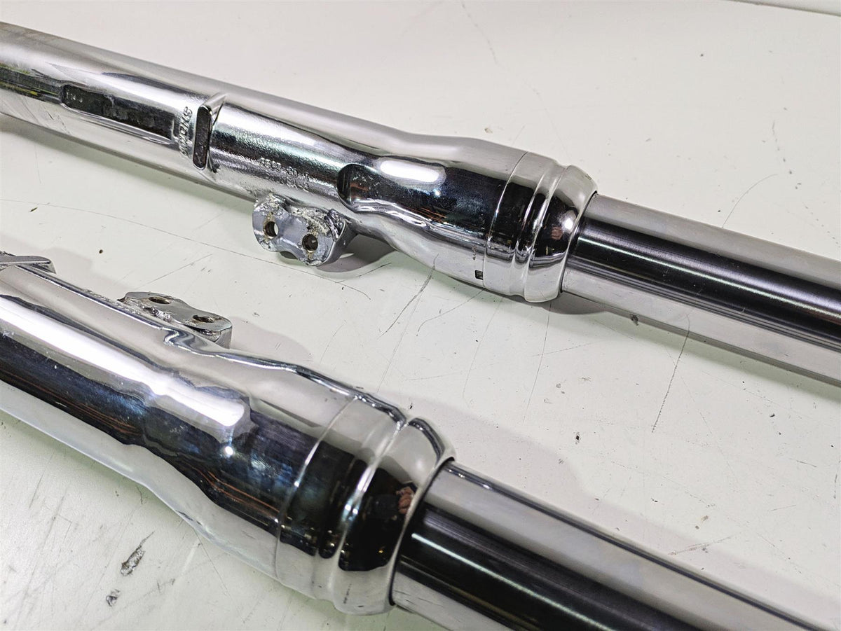 2007 Harley FXDWG Dyna Wide Glide Straight Chrome Front Fork Leg Set 47288-06A {{ shop.shopifyCountryName }} - Mototech271