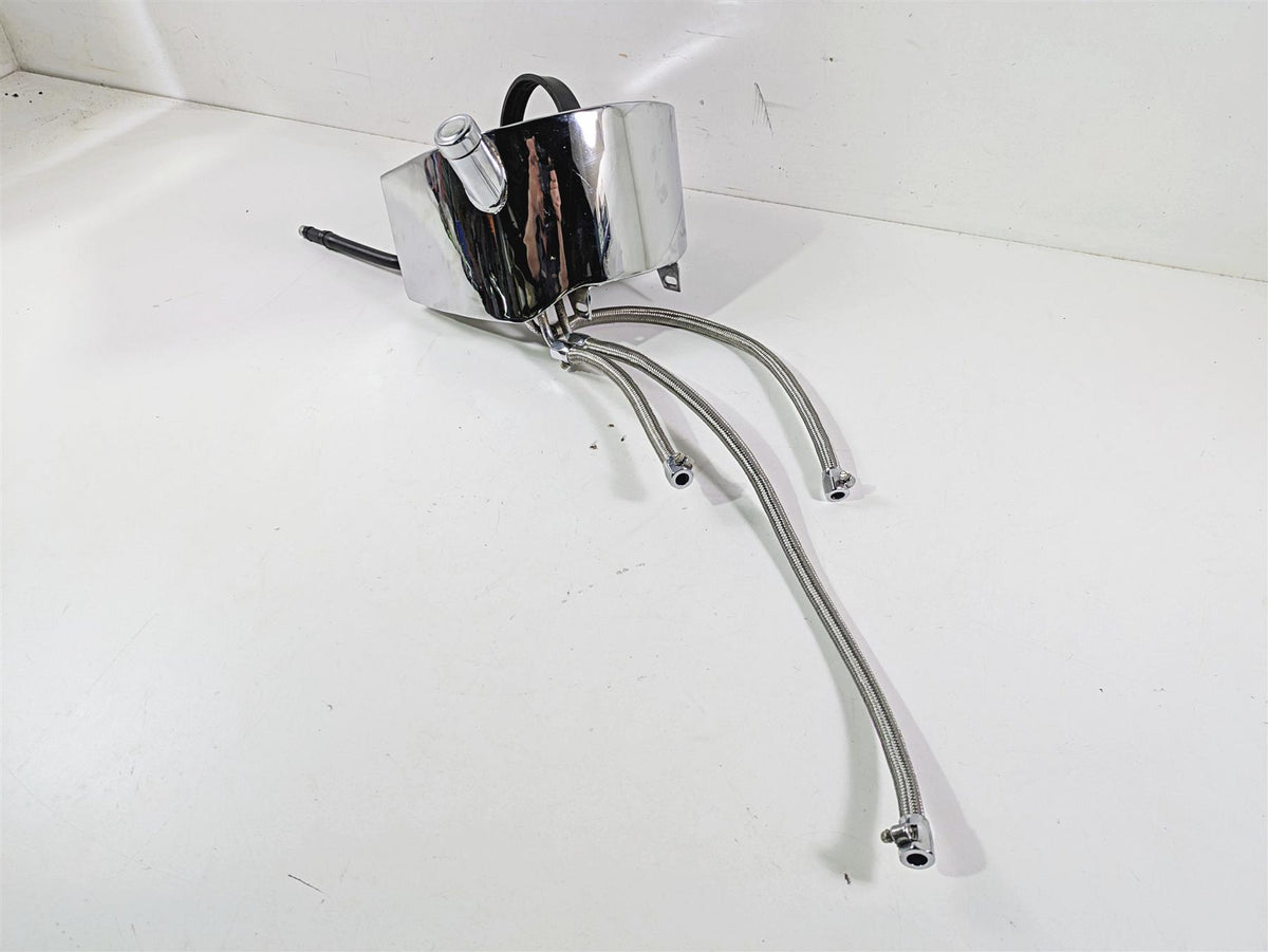 2008 Ultima Motorcycles Fat Bastard Chrome Oil Tank Reservoir & Lines {{ shop.shopifyCountryName }} - Mototech271