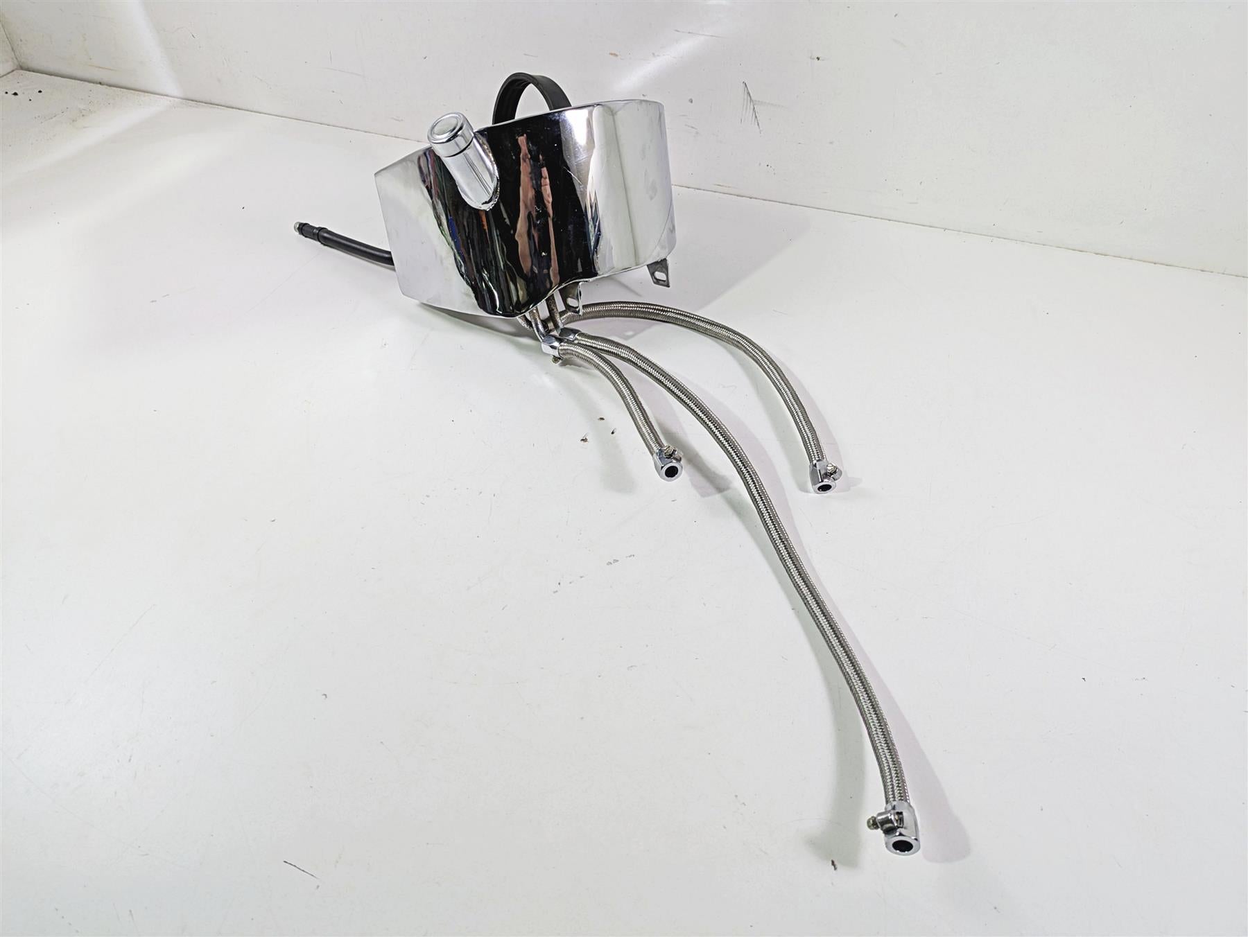 2008 Ultima Motorcycles Fat Bastard Chrome Oil Tank Reservoir & Lines {{ shop.shopifyCountryName }} - Mototech271