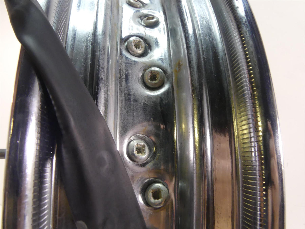 2002 Yamaha XVS1100 V-Star Nice Chrome Spoke Front Wheel Rim 16x3 5EL-25111-00 {{ shop.shopifyCountryName }} - Mototech271