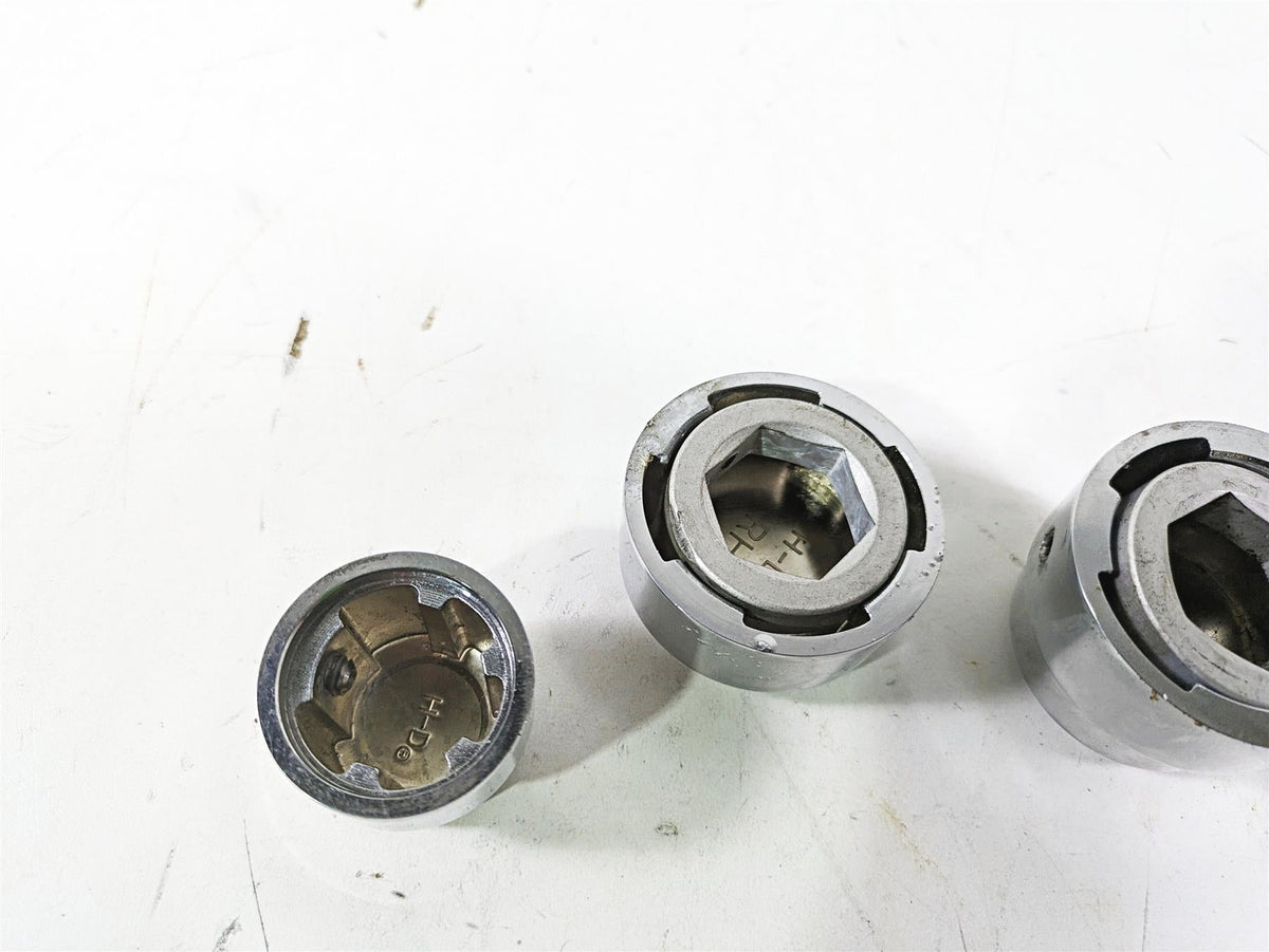 2003 Harley Dyna FXDL Low Rider 100TH Front Rear Chrome Axle Nut Cover Set {{ shop.shopifyCountryName }} - Mototech271