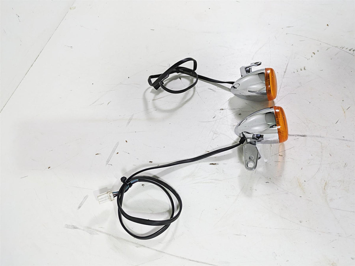 2012 Harley FLD Dyna Switchback Chrome Front Turn Signal Blinker Set 68972-00 {{ shop.shopifyCountryName }} - Mototech271