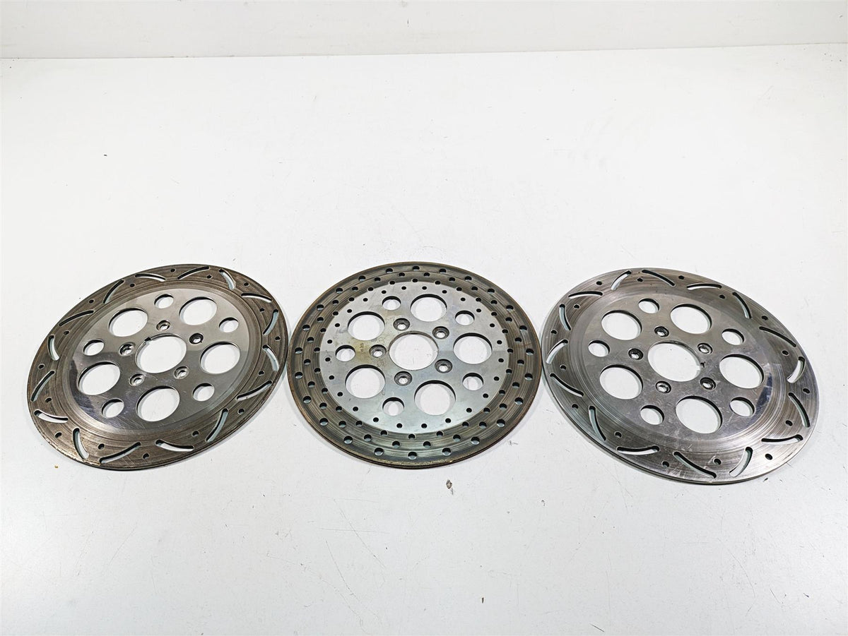 00-07 Harley Davidson Touring Electra Glide Aftermarket Chrome Front Rear Brake Rotor Disc Set {{ shop.shopifyCountryName }} - Mototech271