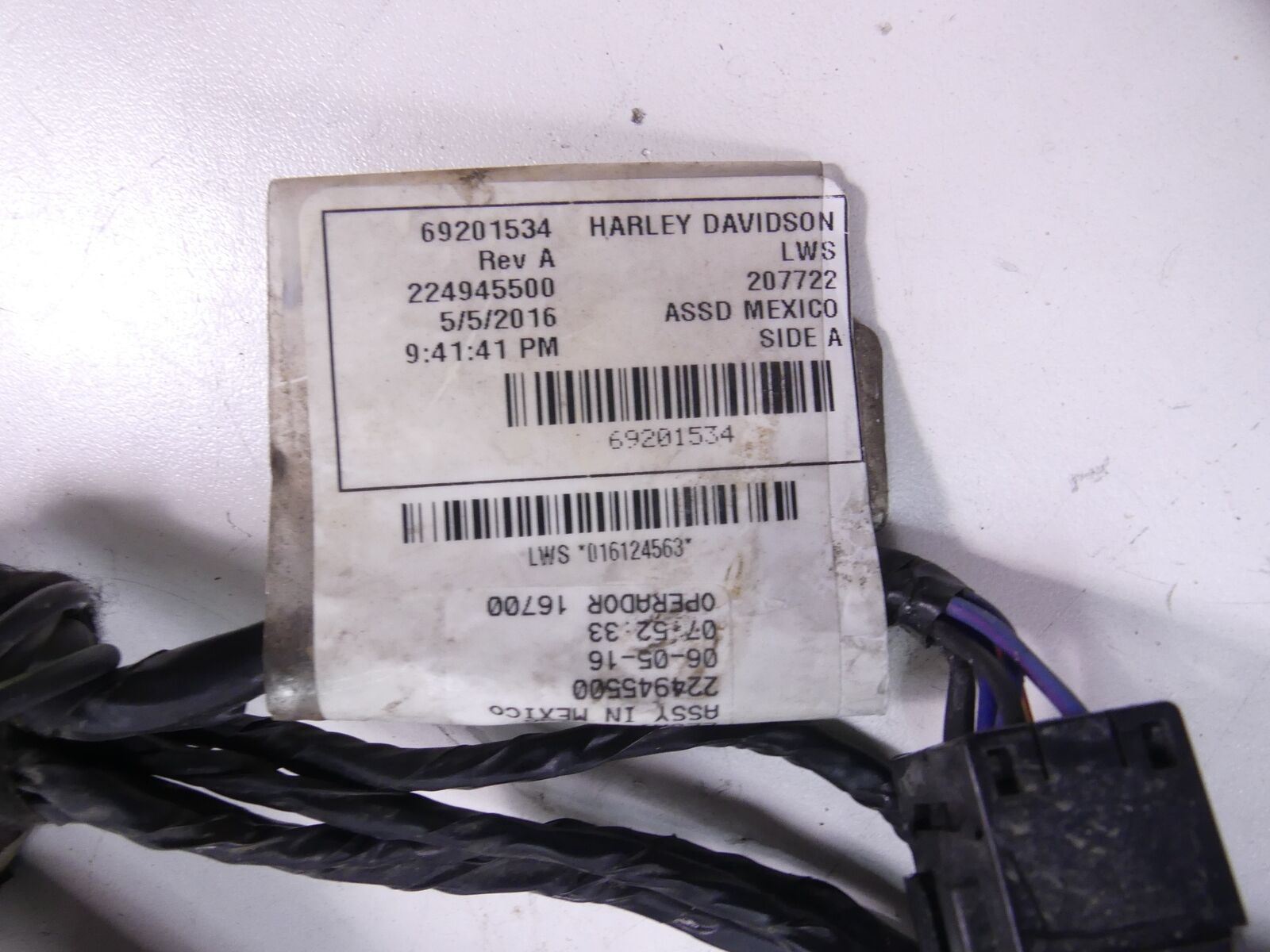 2016 Harley FLD Dyna Switchback 103 Main Wiring Harness Abs 69201534 Rev A {{ shop.shopifyCountryName }} - Mototech271