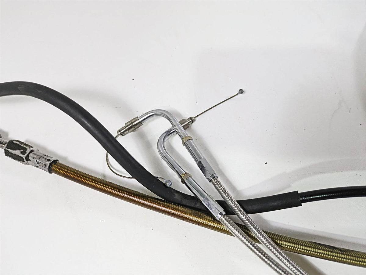2009 Harley FLSTSB Cross Bones Extended Brake Line Throttle Cable Set 15" {{ shop.shopifyCountryName }} - Mototech271