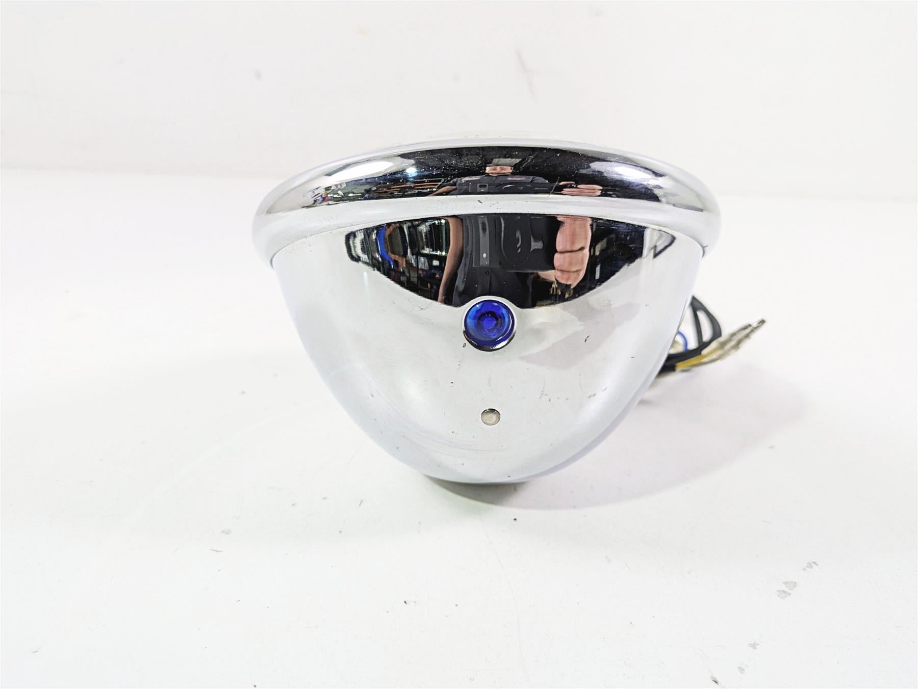 2008 Ultima Motorcycles Fat Bastard Round Chrome Headlight & Mount {{ shop.shopifyCountryName }} - Mototech271
