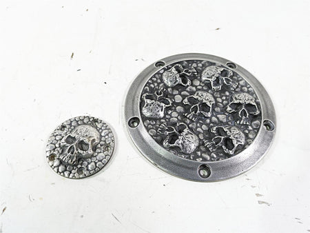 Harley Davidson Twin Cam Skull Seven Deadly Sins Aged Aluminum Derby & Cam Cover {{ shop.shopifyCountryName }} - Mototech271
