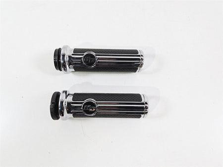 2017 Harley Touring FLHXS Street Glide Defiance Chrome Rubber Hand Grips 56100158 {{ shop.shopifyCountryName }} - Mototech271