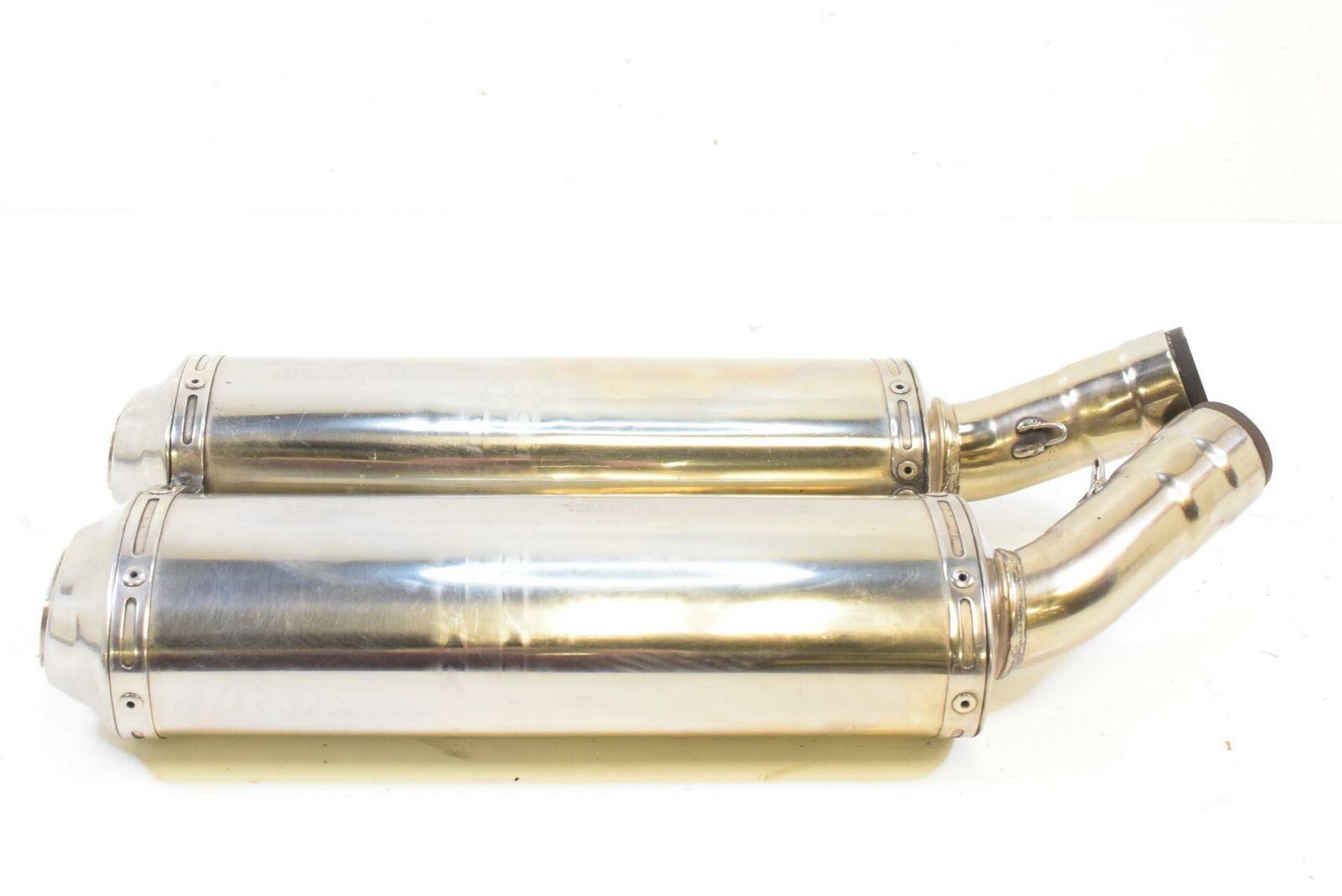 2008 Ducati 848 Polished Exhaust Pipe Muffler Silencer Set 57411962C 57311992C {{ shop.shopifyCountryName }} - Mototech271
