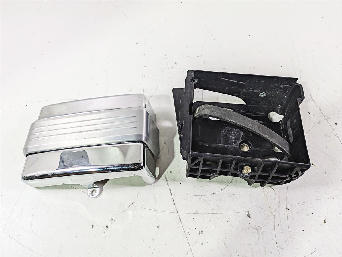 2007 Harley FXDWG Dyna Wide Glide Right Battery Tray & Chrome Cover 66375-06 {{ shop.shopifyCountryName }} - Mototech271
