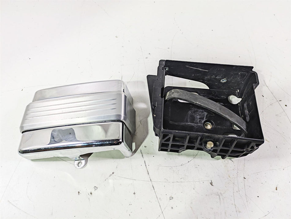 2007 Harley FXDWG Dyna Wide Glide Right Battery Tray & Chrome Cover 66375-06 {{ shop.shopifyCountryName }} - Mototech271