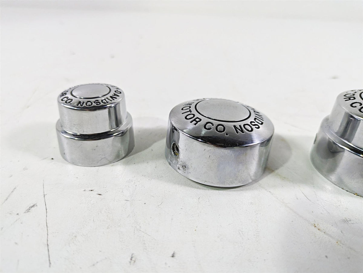 2003 Harley Dyna FXDL Low Rider 100TH Front Rear Chrome Axle Nut Cover Set {{ shop.shopifyCountryName }} - Mototech271