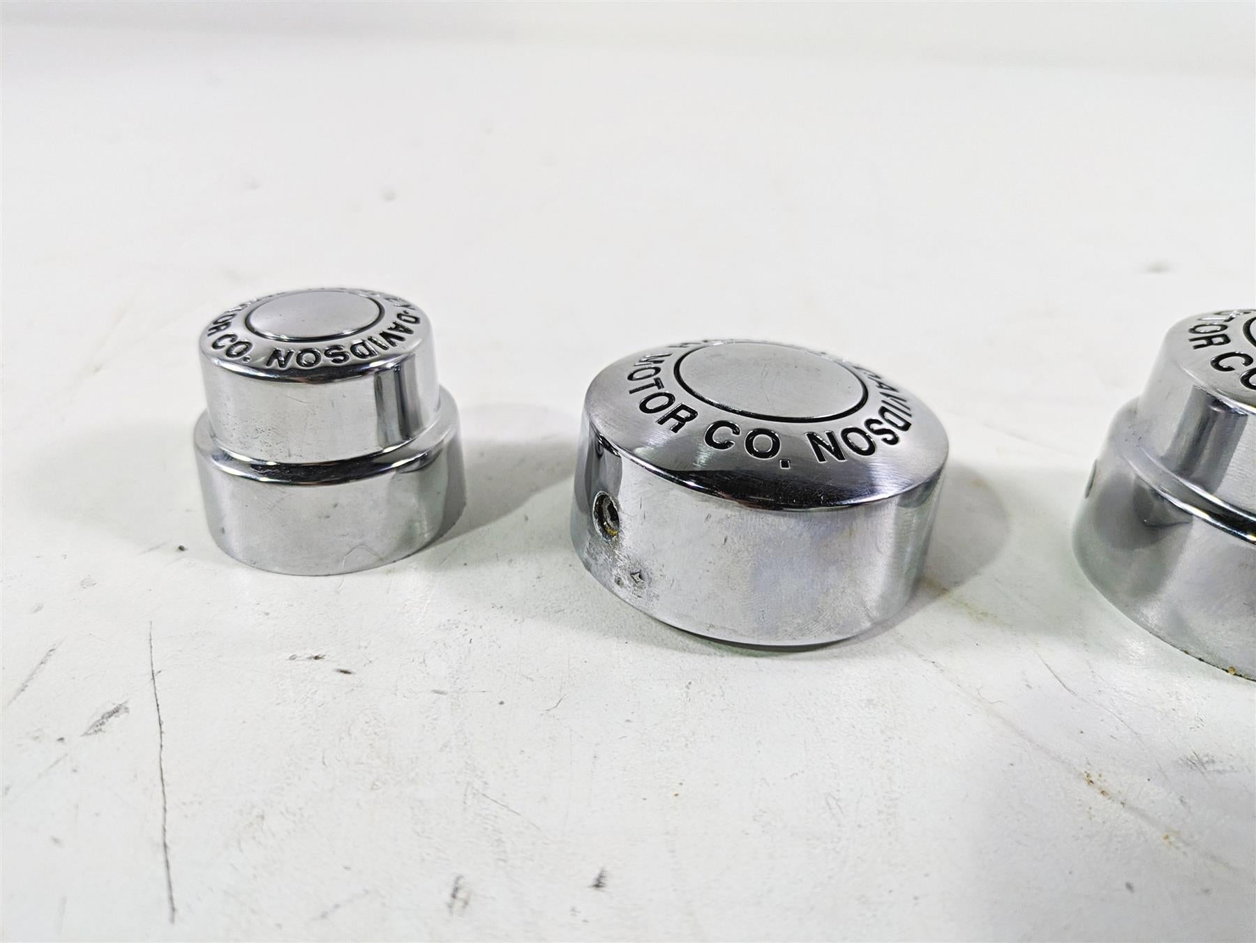 2003 Harley Dyna FXDL Low Rider 100TH Front Rear Chrome Axle Nut Cover Set {{ shop.shopifyCountryName }} - Mototech271