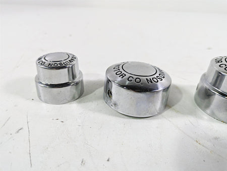 2003 Harley Dyna FXDL Low Rider 100TH Front Rear Chrome Axle Nut Cover Set {{ shop.shopifyCountryName }} - Mototech271