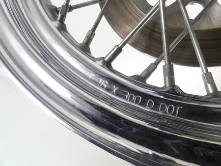 1993 Harley FXSTS Softail Springer Rear Chrome Spoke Wheel Rim 16x3 40975-86 {{ shop.shopifyCountryName }} - Mototech271