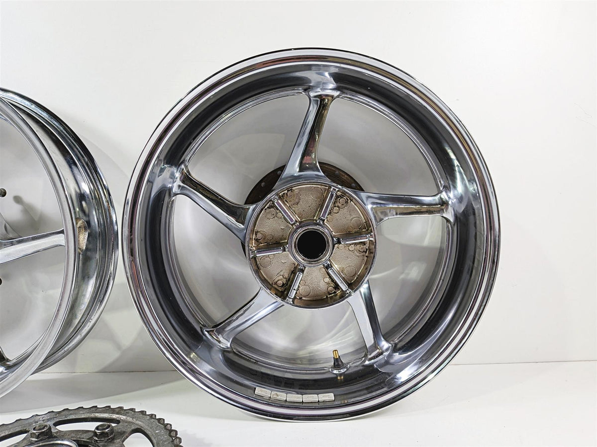 2008 Yamaha YZF R1 RN19 Front Rear Chrome Wheel Rim Set -READ 5VY-25168-00 {{ shop.shopifyCountryName }} - Mototech271