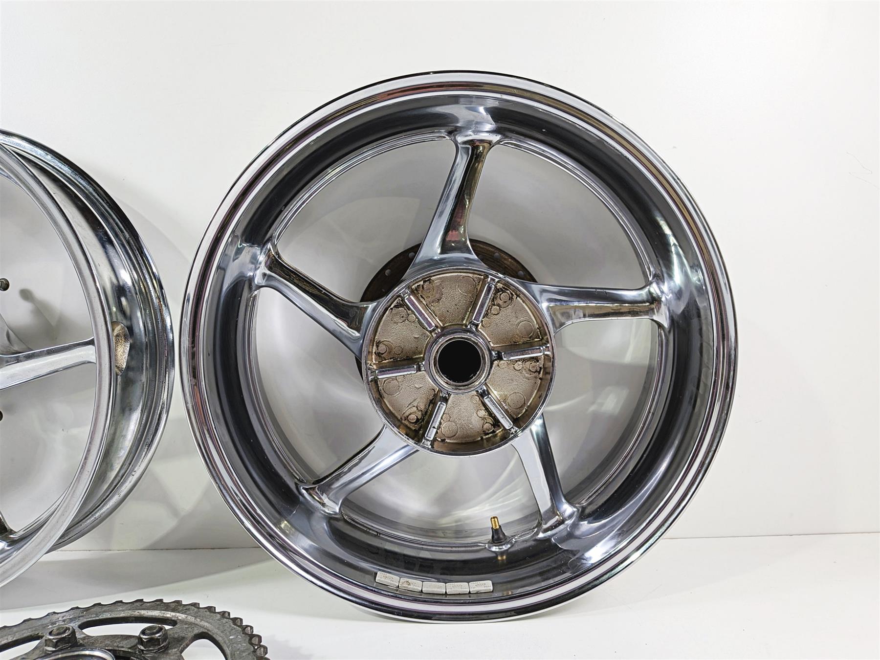 2008 Yamaha YZF R1 RN19 Front Rear Chrome Wheel Rim Set -READ 5VY-25168-00 {{ shop.shopifyCountryName }} - Mototech271