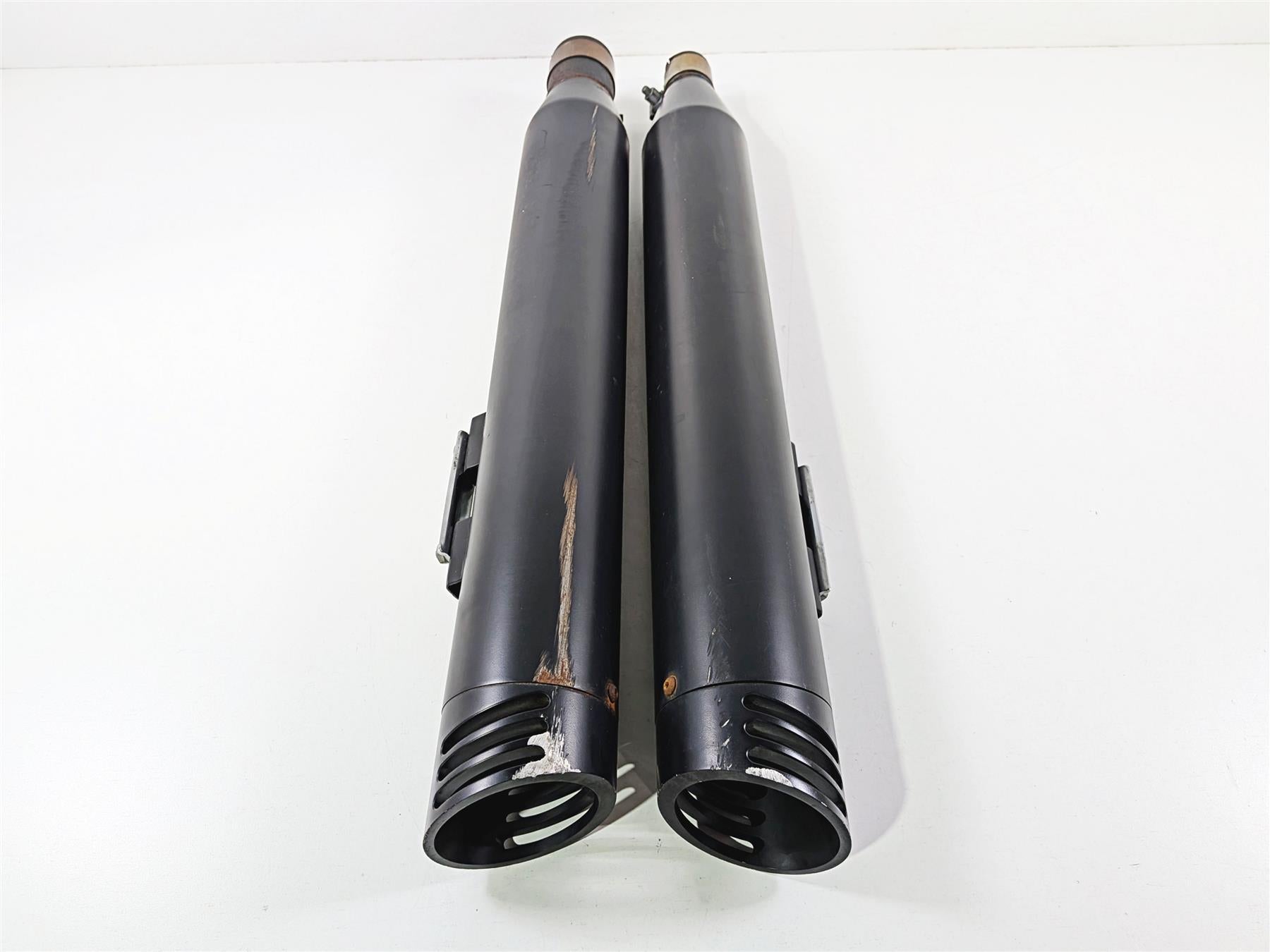 2018 Harley Touring FLHTCU Electra Glide Sharkroad Black 4" Slip On Muffler Pipes-Mototech271