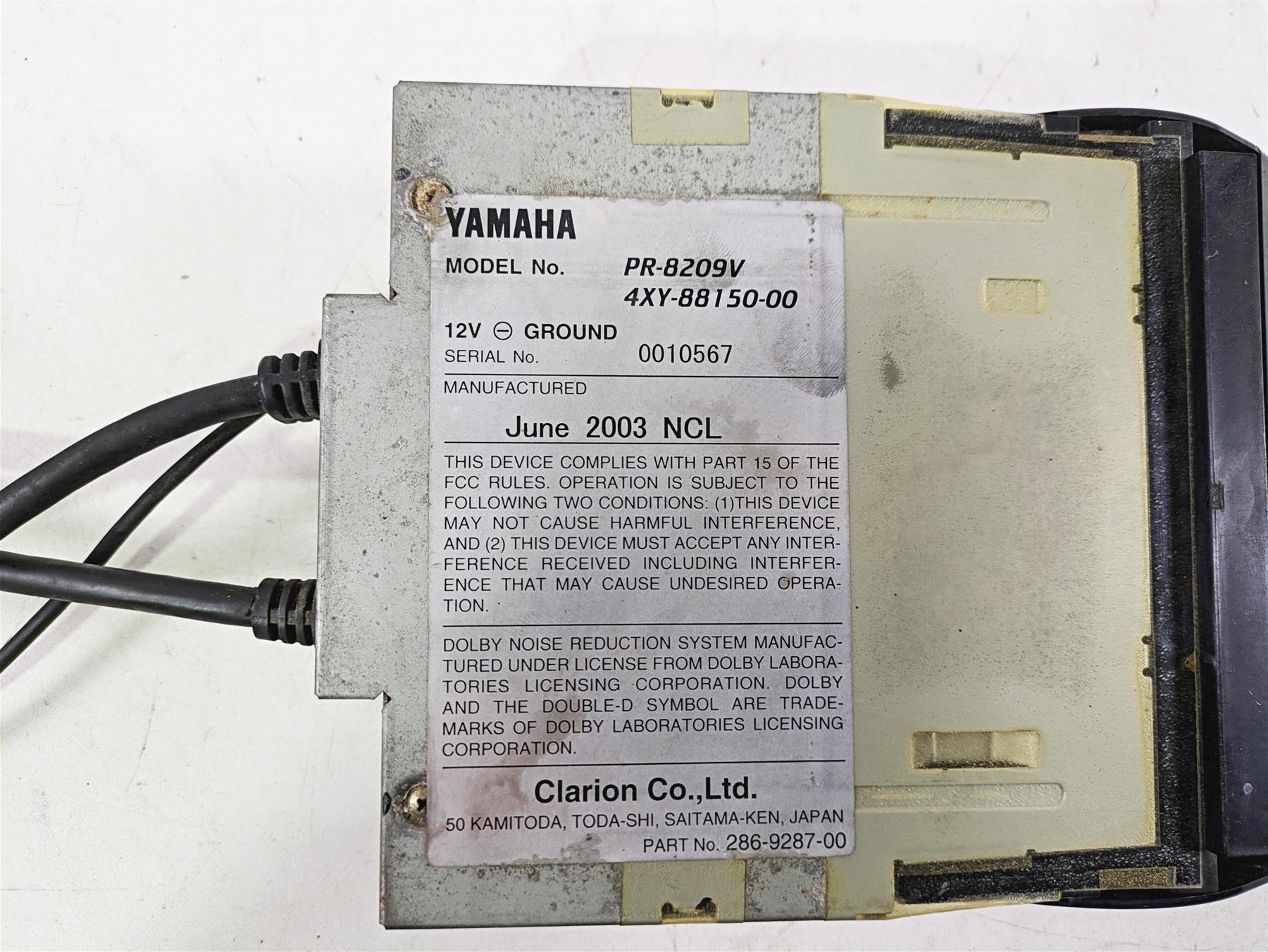 2004 Yamaha XVZ1300 Royal Star Cassette Deck Player Stereo PR-8209V 4XY-88150-00 {{ shop.shopifyCountryName }} - Mototech271