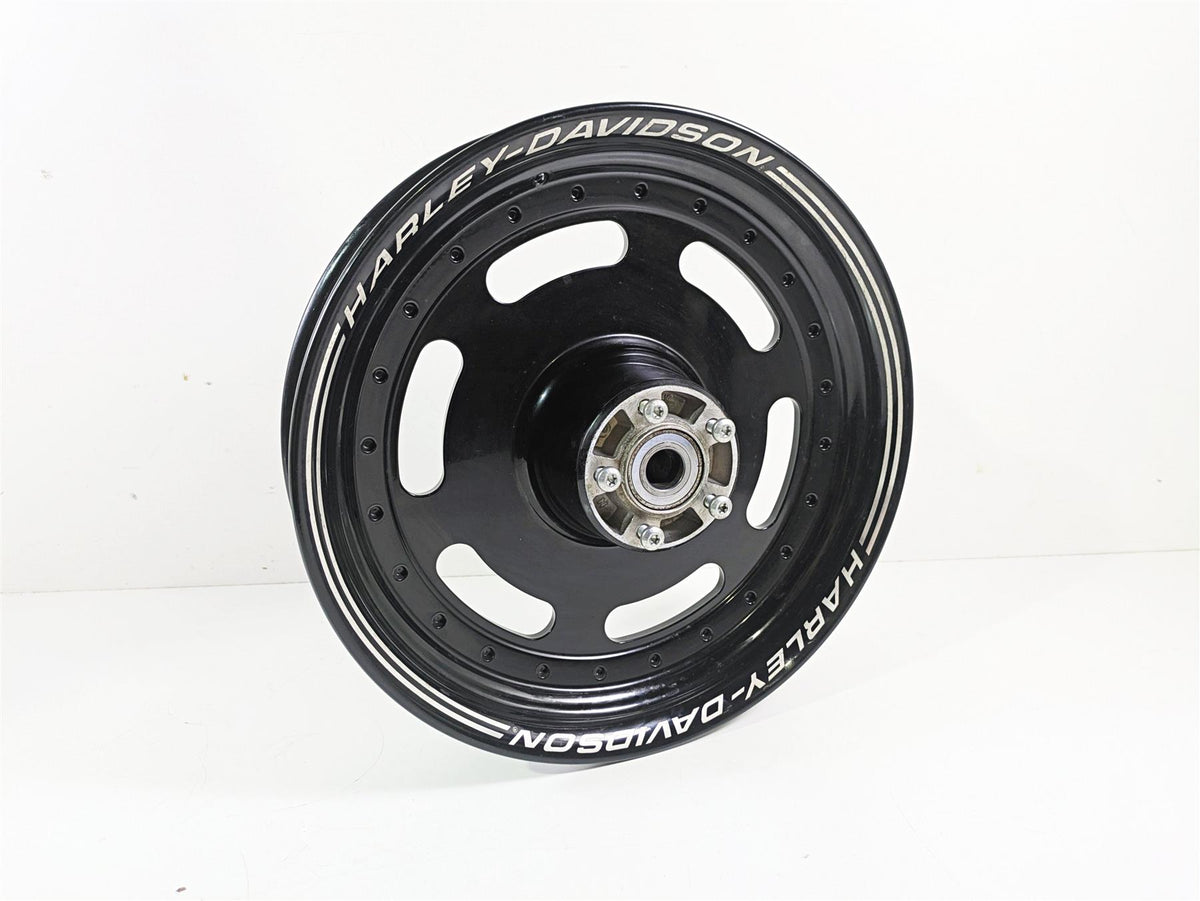2014 Harley FXDF Dyna Fat Bob Front Wheel Rim 16x3 Black Straight 43300254 {{ shop.shopifyCountryName }} - Mototech271