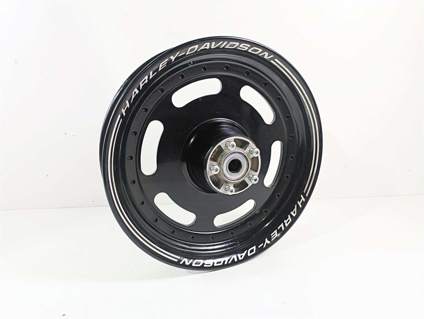 2014 Harley FXDF Dyna Fat Bob Front Wheel Rim 16x3 Black Straight 43300254 {{ shop.shopifyCountryName }} - Mototech271