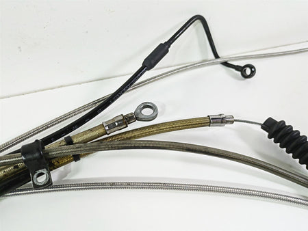 2009 Harley FLSTSB Cross Bones Extended Brake Line Throttle Cable Set 15" {{ shop.shopifyCountryName }} - Mototech271