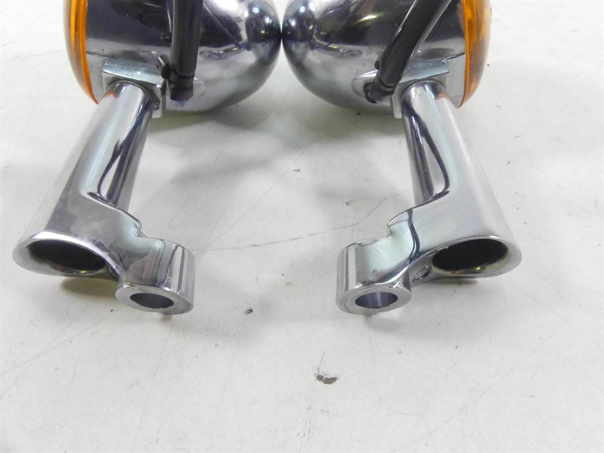 2000 Harley Dyna FXR4 CVO Super Glide Front Chrome Blinker Turn Signals 68395-95 {{ shop.shopifyCountryName }} - Mototech271