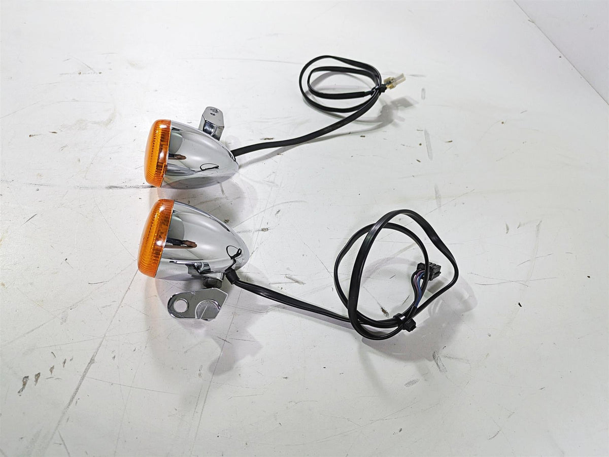 2012 Harley FLD Dyna Switchback Chrome Front Turn Signal Blinker Set 68972-00 {{ shop.shopifyCountryName }} - Mototech271