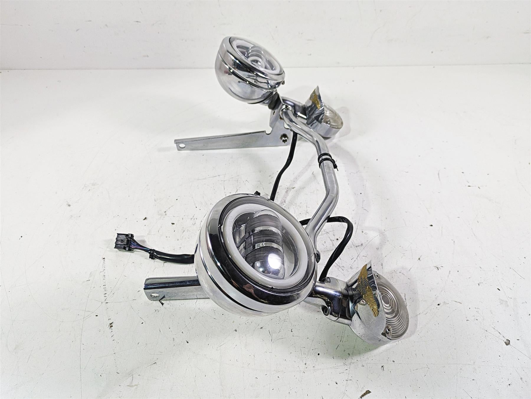 2002 Harley FLSTC Softail Heritage Front Spot Led Light & Blinker Set 58082-02A {{ shop.shopifyCountryName }} - Mototech271