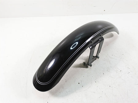2007 Harley Sportster XL1200 C Front Fender Vivid Black Silver Stripe 58998-83 {{ shop.shopifyCountryName }} - Mototech271