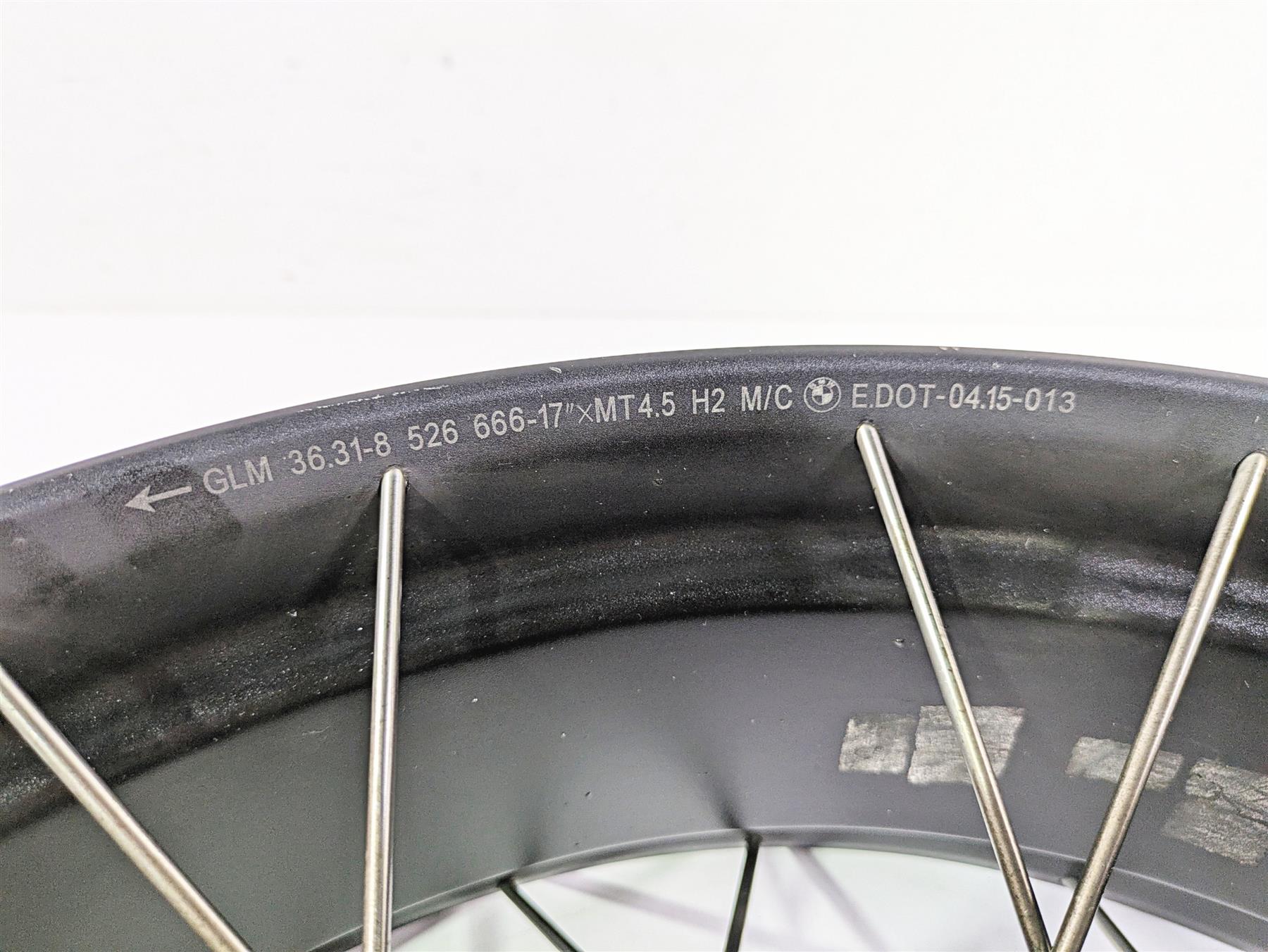 2015 BMW R1200 GS Adv K51 Straight 17x4.5 Rear Wheel Spoke Rim 36318526651 {{ shop.shopifyCountryName }} - Mototech271