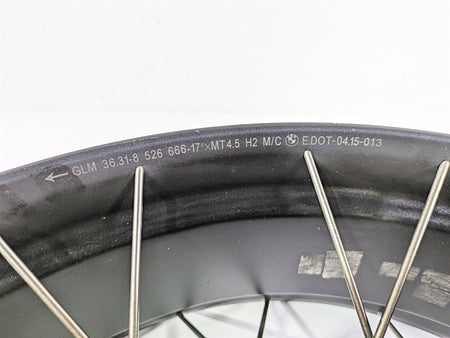 2015 BMW R1200 GS Adv K51 Straight 17x4.5 Rear Wheel Spoke Rim 36318526651 {{ shop.shopifyCountryName }} - Mototech271