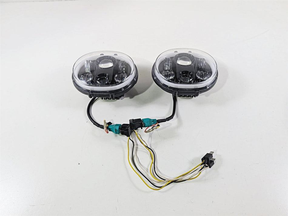 2004 Harley Touring FLTRI Road Glide Led Aftermarket Head Light Lamp Lens-Mototech271