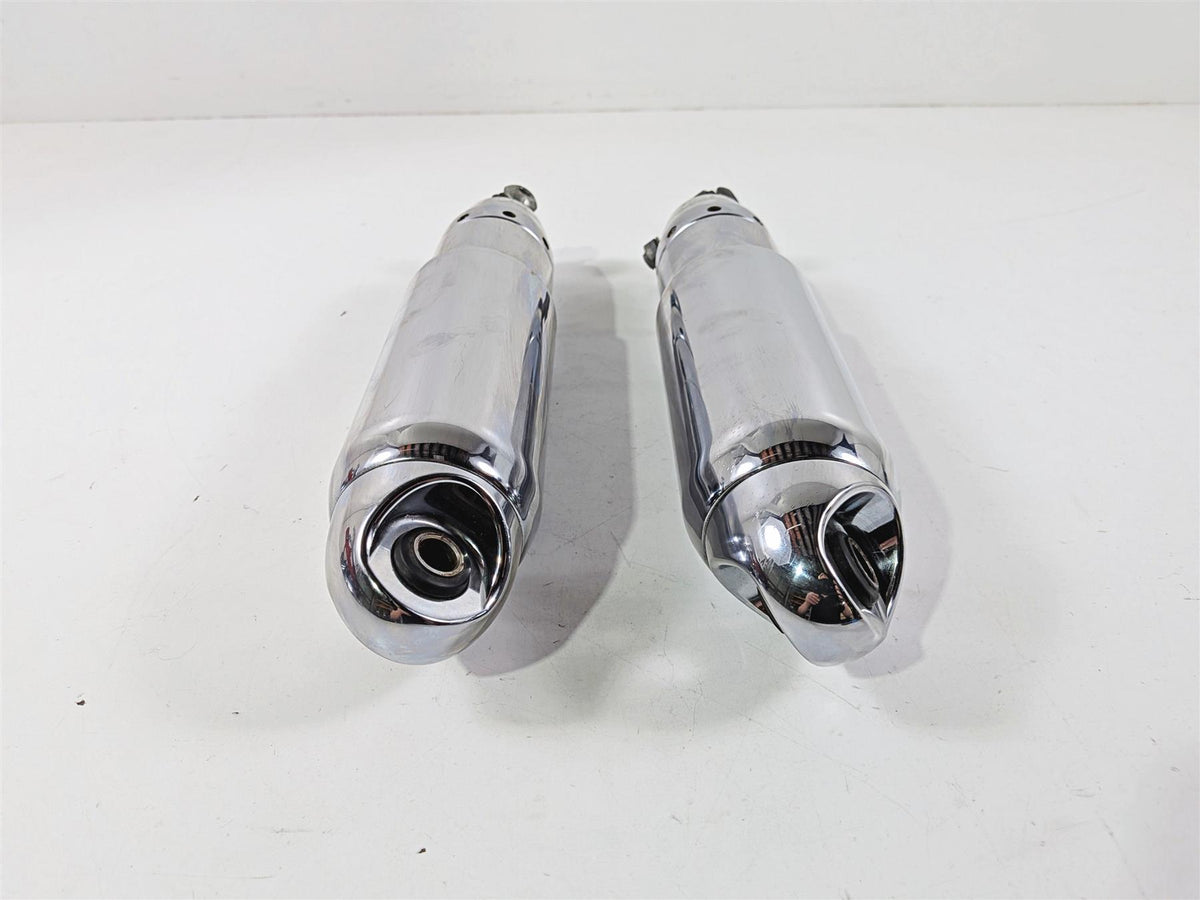 2008 Harley FXDSE CVO Dyna 12" Rear Chrome Shock Damper Set 54535-07B-Mototech271