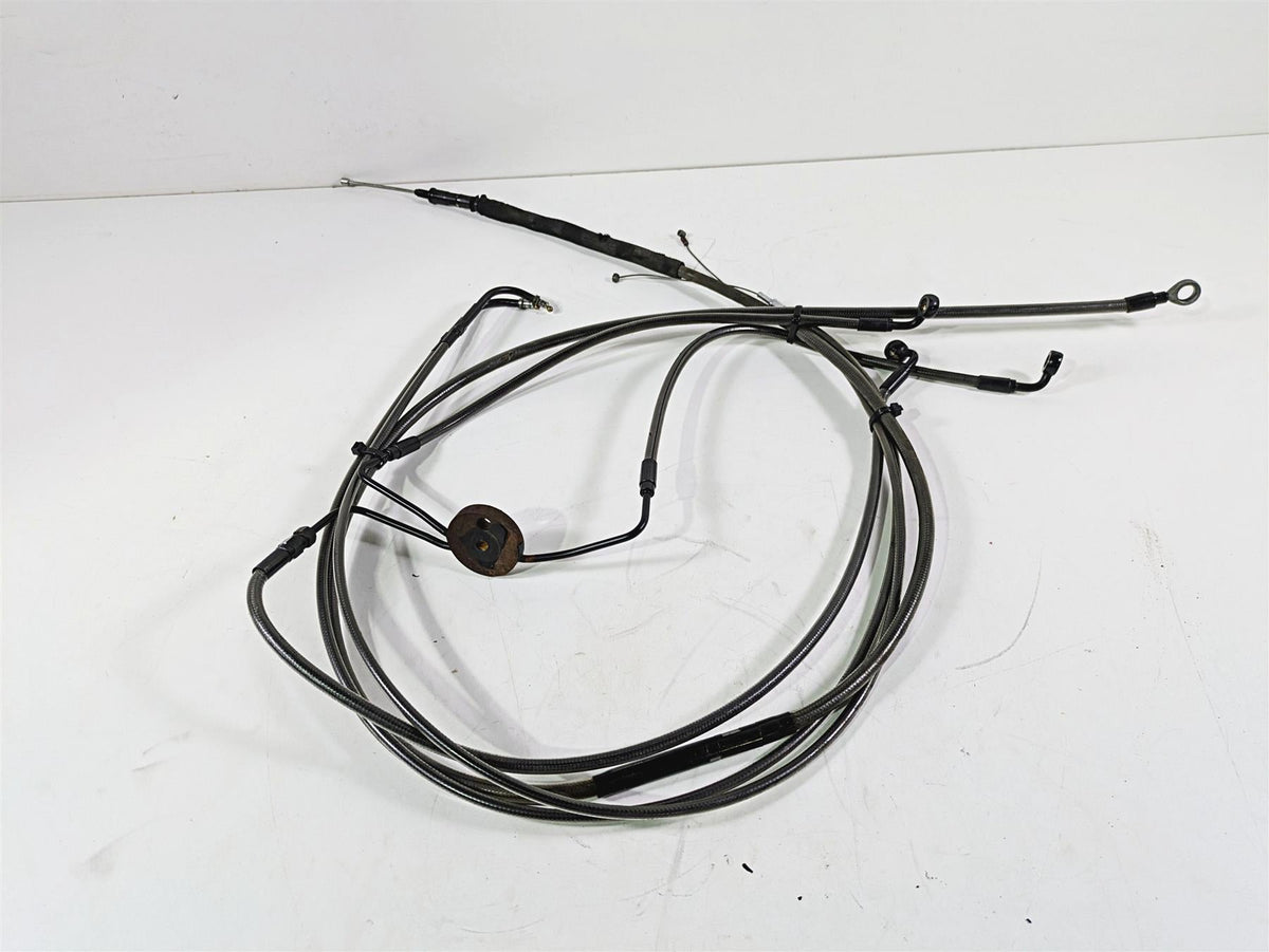 2014 Harley FXDL Dyna Low Rider Aftermarket Long Clutch Cable & Brake Line Set {{ shop.shopifyCountryName }} - Mototech271