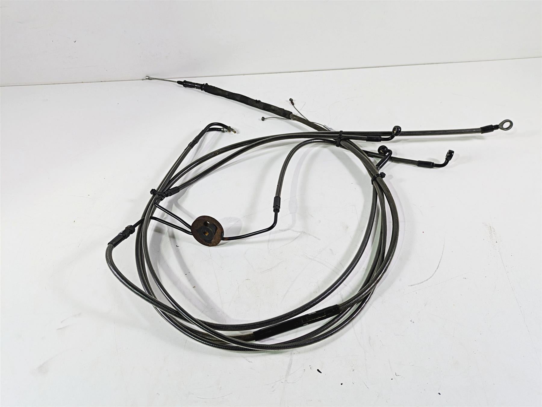 2014 Harley FXDL Dyna Low Rider Aftermarket Long Clutch Cable & Brake Line Set {{ shop.shopifyCountryName }} - Mototech271