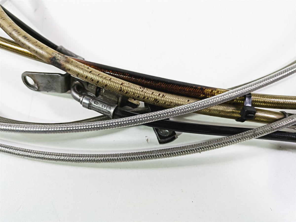 2009 Harley FLSTSB Cross Bones Extended Brake Line Throttle Cable Set 15" {{ shop.shopifyCountryName }} - Mototech271