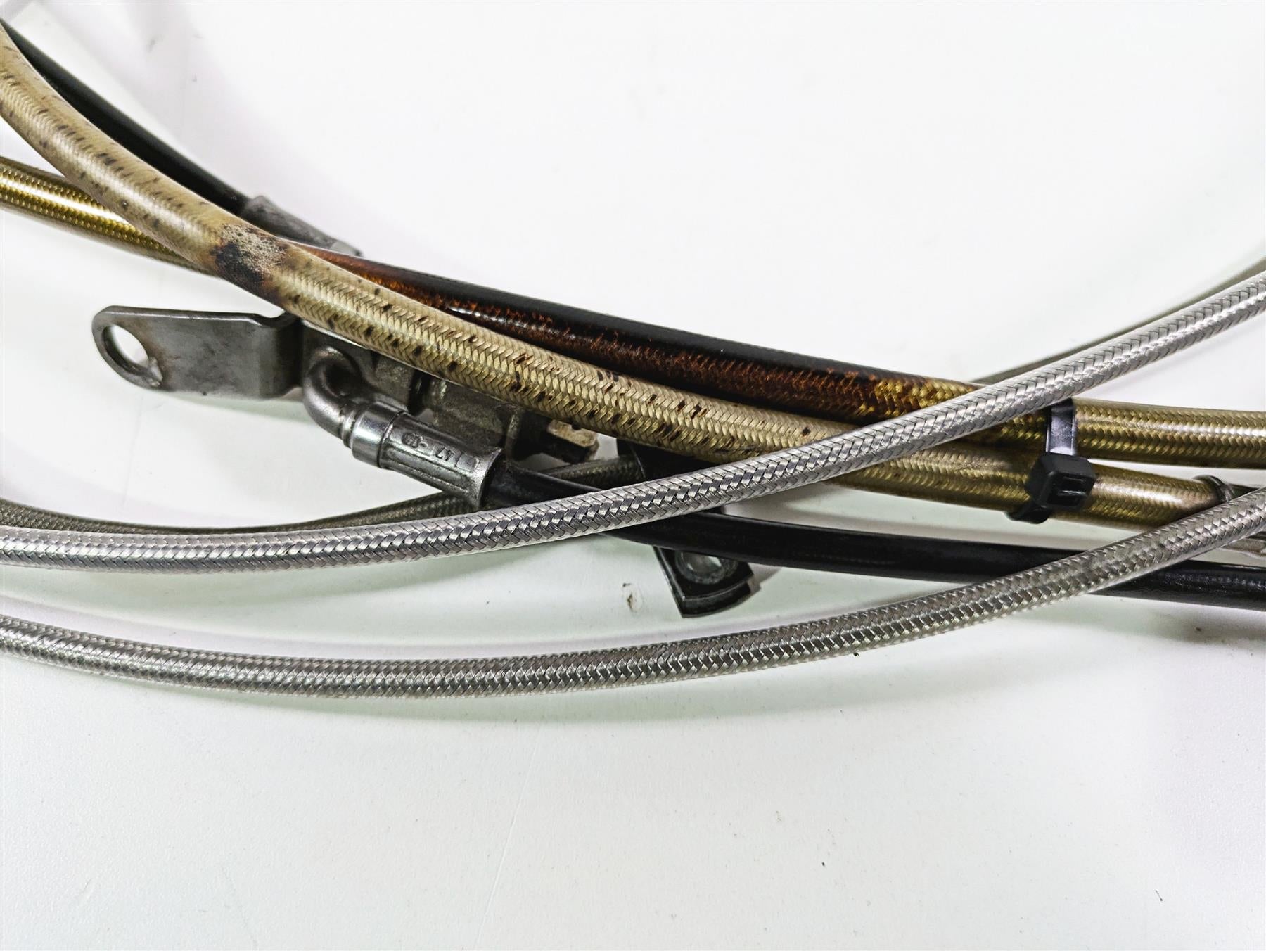 2009 Harley FLSTSB Cross Bones Extended Brake Line Throttle Cable Set 15" {{ shop.shopifyCountryName }} - Mototech271