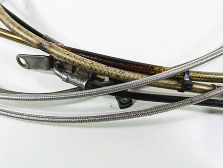 2009 Harley FLSTSB Cross Bones Extended Brake Line Throttle Cable Set 15" {{ shop.shopifyCountryName }} - Mototech271