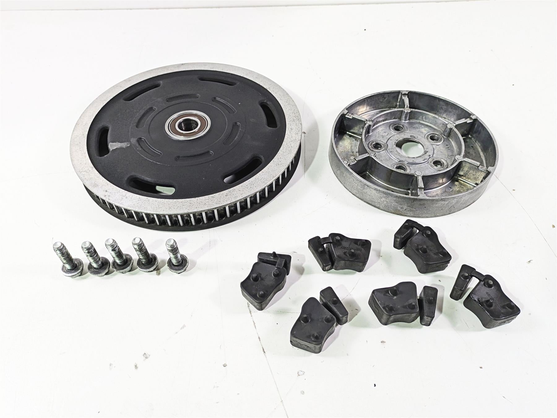 2008 Harley Touring FLHTP Electra Glide Rear Belt Pulley + Mount 37781-08 | Mototech271