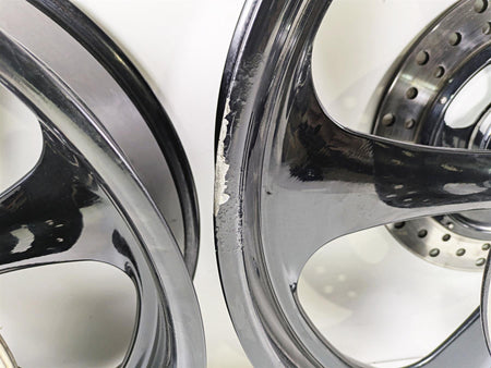 02-07 Harley Touring Custom Black Wheel Rim Set 18x5.5 21x3.5 {{ shop.shopifyCountryName }} - Mototech271
